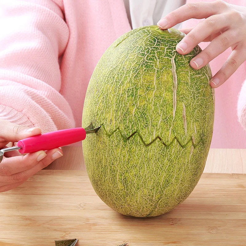 2018 New double head carving tools fruit dig ball spoon DIY creative fruit carving knife Melon Scoops Ballers Kitchen gadgets (31)