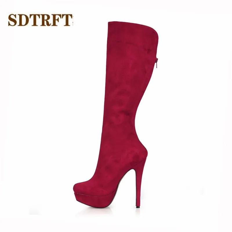 SDTRFT Spring/Autumn Brand botas mujer 14cm thin heels Knee-High snow boots Sexy Platforms red shoes Woman Suede wedding pumps
SDTRFT Spring/Autumn Brand botas mujer 14cm thin heels Knee-High snow boots Sexy Platforms red shoes Woman Suede wedding pumps