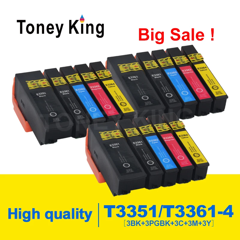 3 комплекта, T3351, T3361, 33XL, совместимый чернильный картридж для Epson XP-530 XP-630 XP-830 XP-635 XP-540, принтер
3 комплекта, T3351, T3361, 33XL, совместимый чернильный картридж для Epson XP-530 XP-630 XP-830 XP-635 XP-540, принтер