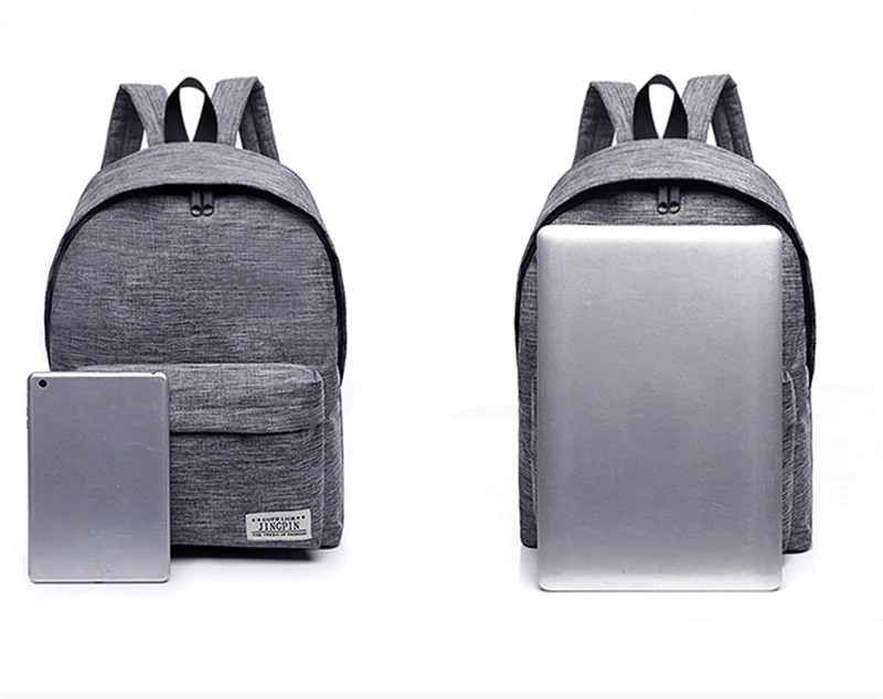 DIDA BEAR Brand Canvas Men Women Backpacks Large School Bags For Teenager Boy Girls Travel Laptop Backbag Mochila Rucksack Grey 16
