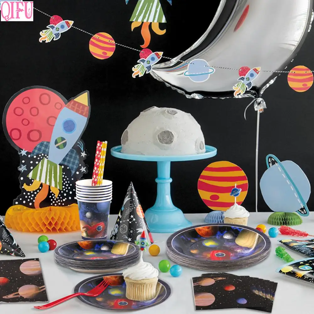 QIFU Disposable Tableware Birthday Party Sticker Cup Plate Outer Space Disposable Party Tableware Rocket Space Party Tableware
QIFU Disposable Tableware Birthday Party Sticker Cup Plate Outer Space Disposable Party Tableware Rocket Space Party Tableware