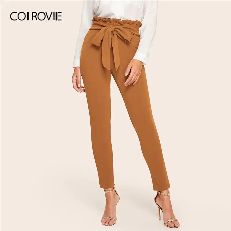 camel skinny trousers womens