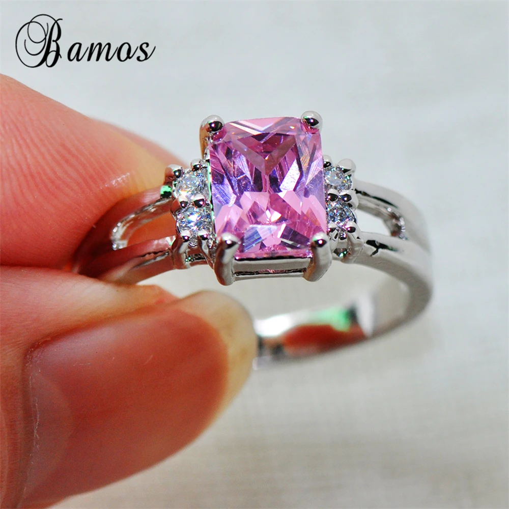Bamos Romantic Female Cute Princess Pink Ring AAA Zircon Ring 925 Sterling Silver Filled Jewelry Vintage Wedding Rings For Women
Bamos Romantic Female Cute Princess Pink Ring AAA Zircon Ring 925 Sterling Silver Filled Jewelry Vintage Wedding Rings For Women