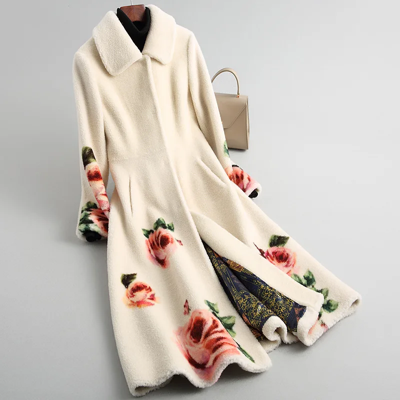 Real Fur Coat Winter Jacket Women Sheep Shearling Fur 100% Wool Coat Korean Vintage Print Floral Long Jacket HQ18-OX009C YY339
Real Fur Coat Winter Jacket Women Sheep Shearling Fur 100% Wool Coat Korean Vintage Print Floral Long Jacket HQ18-OX009C YY339