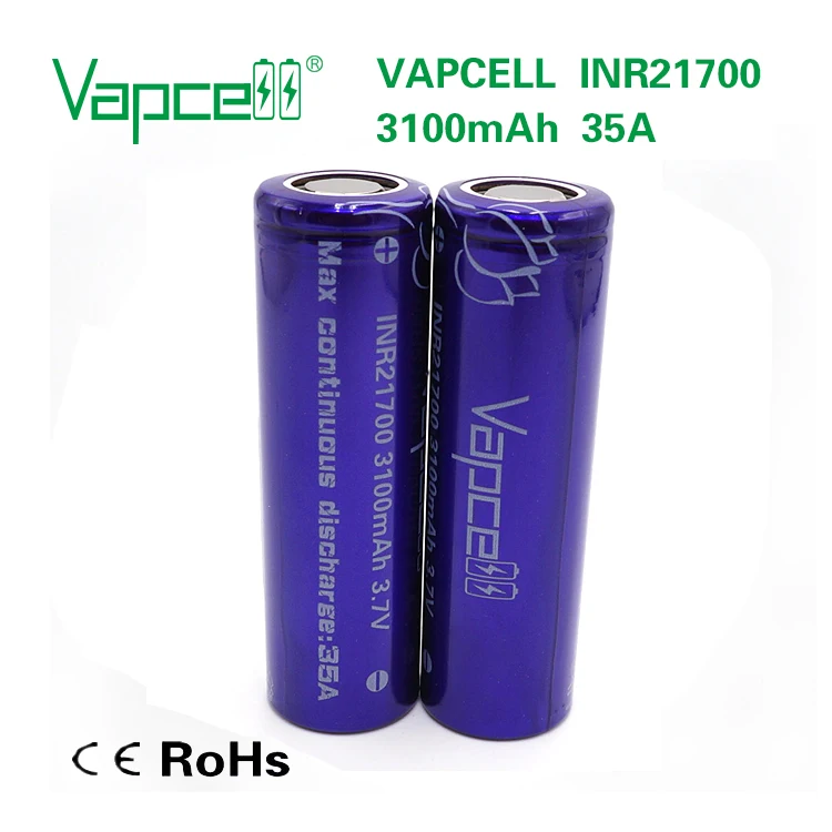 Free shipping Vapcell strongest power 21700 3100mah 35A rewrap 30T 3.7V Rechargeable Batteries lithium cell for mech mod
Free shipping Vapcell strongest power 21700 3100mah 35A rewrap 30T 3.7V Rechargeable Batteries lithium cell for mech mod