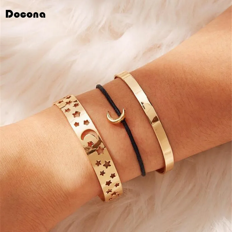 Docona 3pcs/sets Bohemia Bralets Gold Color Hollow Moon Star Shape Design Fashion Style Jewelry For Women Ladies Gift 3255
Docona 3pcs/sets Bohemia Bralets Gold Color Hollow Moon Star Shape Design Fashion Style Jewelry For Women Ladies Gift 3255