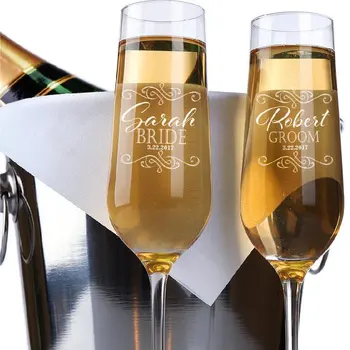 2pcs Bride Groom Wedding Champagne Flutes,Personalized Name And Wedding Date Champagne Flute Wedding Favors
2pcs Bride Groom Wedding Champagne Flutes,Personalized Name And Wedding Date Champagne Flute Wedding Favors