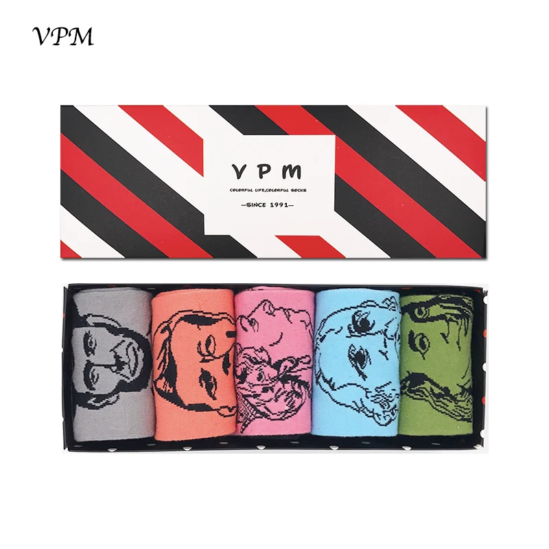 VPM Cotton Art Women&Men's Socks Harajuku Print Design Famous People Happy Skate Funny Socks GIFT BOX (5 pairs / lot )
VPM Cotton Art Women&Men's Socks Harajuku Print Design Famous People Happy Skate Funny Socks GIFT BOX (5 pairs / lot )