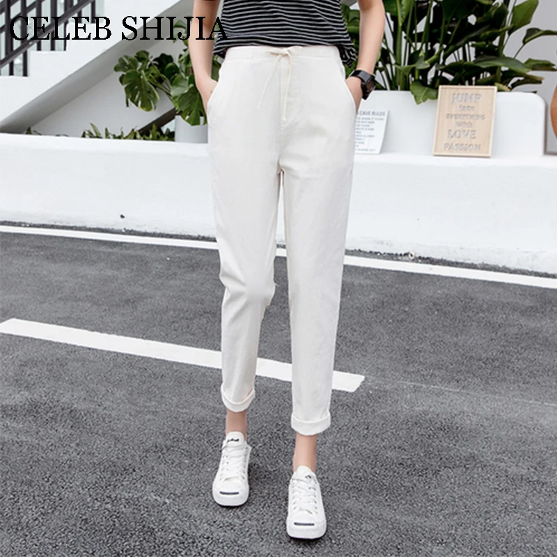 2019 New Spring cotton and linen haren pants woman elastic waist gray white ankle-length green casual plus size trousers female
2019 New Spring cotton and linen haren pants woman elastic waist gray white ankle-length green casual plus size trousers female