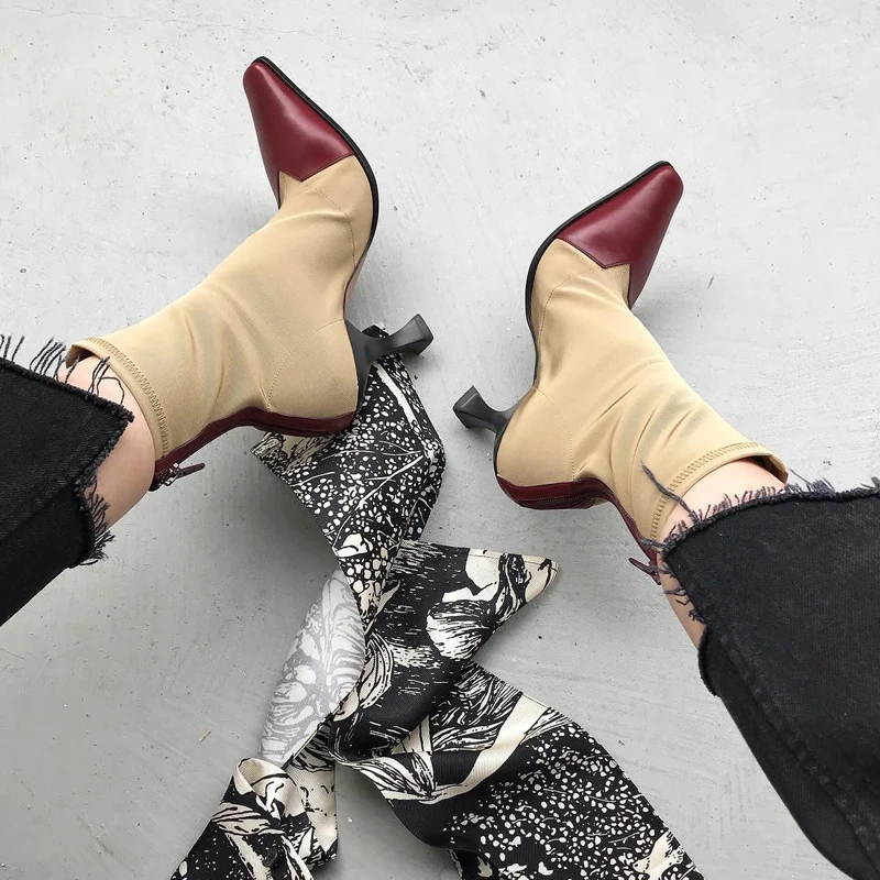 Teahoo Stretch Fabric Women Boots Square Toe Ankle Boots For Women High Heel Women Sock Boots Strange Heel Women Winter Shoes
Teahoo Stretch Fabric Women Boots Square Toe Ankle Boots For Women High Heel Women Sock Boots Strange Heel Women Winter Shoes