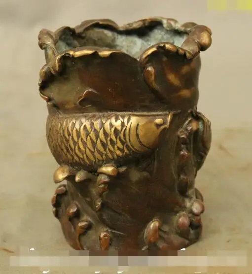 S5445 Collect Chinese Bronze Fish Lotus Shape Brush Pot Pencil Vase Statue Sculpture discount 30% (C0324)
S5445 Collect Chinese Bronze Fish Lotus Shape Brush Pot Pencil Vase Statue Sculpture discount 30% (C0324)
