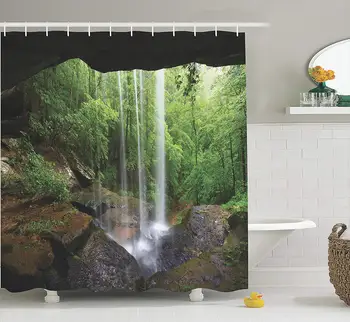Natural Cave Decorations Shower Curtain Still Waterfall in The Forest in Northern Alabama Habitat Scenery Bathroom Accessories
Natural Cave Decorations Shower Curtain Still Waterfall in The Forest in Northern Alabama Habitat Scenery Bathroom Accessories