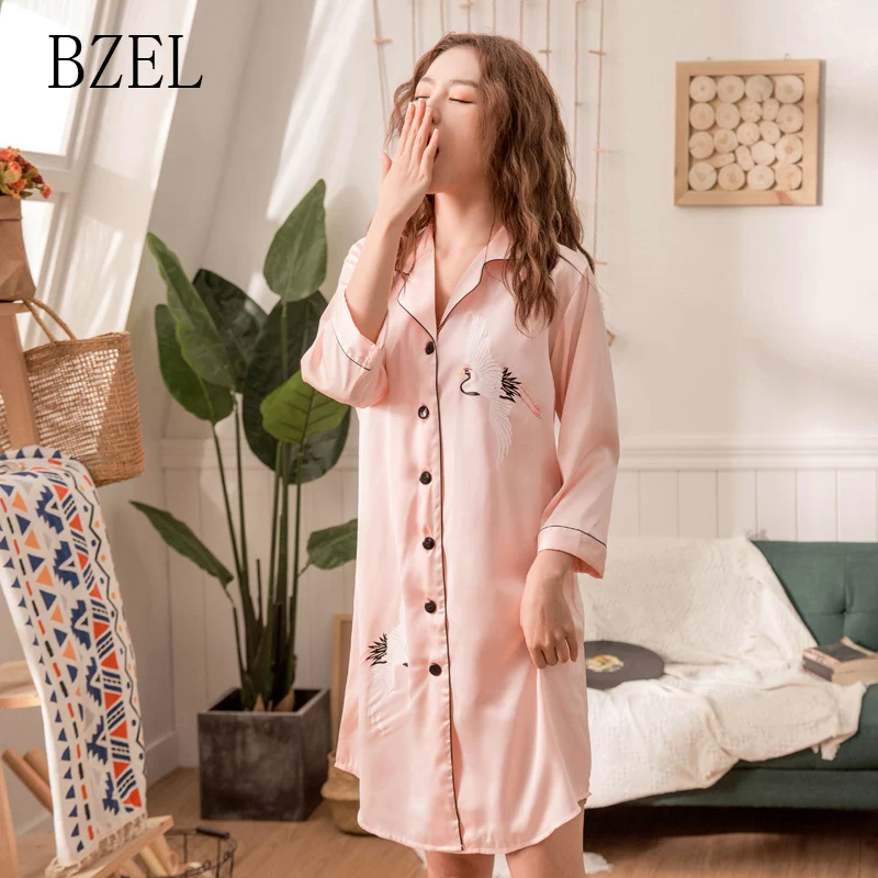 BZEL Stylish Leisure Pijama For Women Loose Nighty Cartoon Loose Ladies Sleepwear Turn-down Kawaii Pijama Summer Casual Homewear
BZEL Stylish Leisure Pijama For Women Loose Nighty Cartoon Loose Ladies Sleepwear Turn-down Kawaii Pijama Summer Casual Homewear