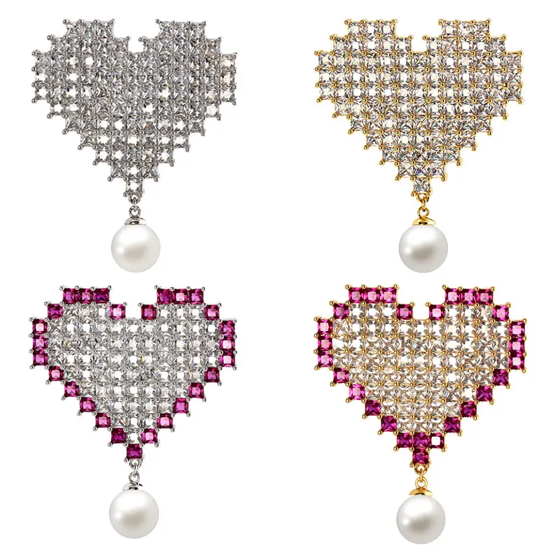 Tisvina 2018 New Heart Pearl Crystal zircon Brooches for women AAA High quality Cubic Zircon Pins Brooch Costume jewelry Gift
Tisvina 2018 New Heart Pearl Crystal zircon Brooches for women AAA High quality Cubic Zircon Pins Brooch Costume jewelry Gift