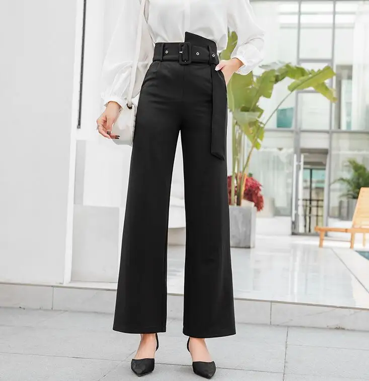 New 2019 Vintage Black Color high waist wide leg pants stylish spring Summer trousers Women
New 2019 Vintage Black Color high waist wide leg pants stylish spring Summer trousers Women