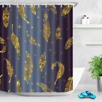 LB 72'' Waterproof Polyester Dark Blue and Gold Leaf Print Shower Curtains Set Bathroom Curtain Fabric for Bathtub Home Decor
LB 72'' Waterproof Polyester Dark Blue and Gold Leaf Print Shower Curtains Set Bathroom Curtain Fabric for Bathtub Home Decor
