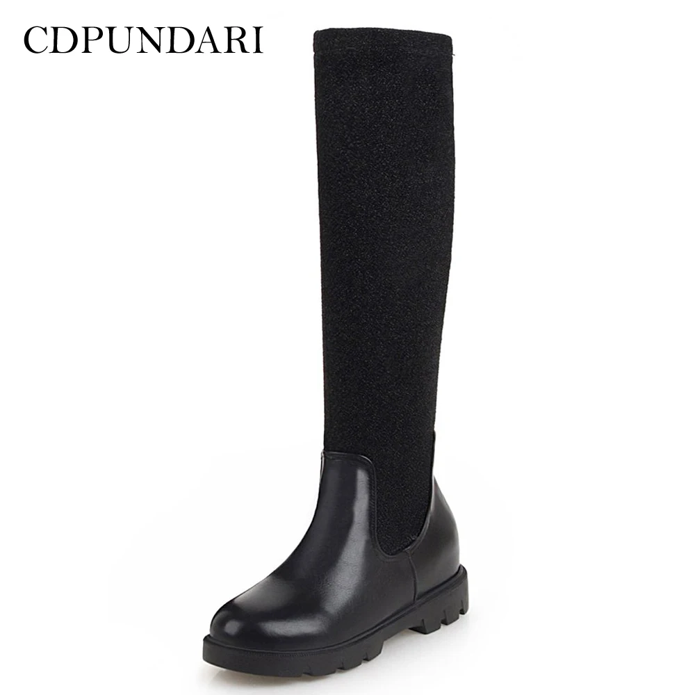 CDPUNDARI Round Toe Low Heel Winter boots Women Calf boots Ladies Platform boots
CDPUNDARI Round Toe Low Heel Winter boots Women Calf boots Ladies Platform boots