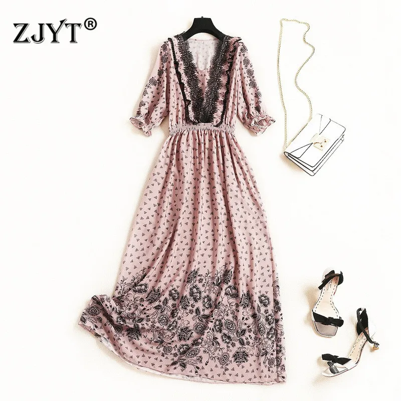 Bohemian Style Summer Dress Women 2019 High Quality Fashion Half Sleeve V Neck Lace Ruffles Printing Casual Chiffon Dresses
Bohemian Style Summer Dress Women 2019 High Quality Fashion Half Sleeve V Neck Lace Ruffles Printing Casual Chiffon Dresses