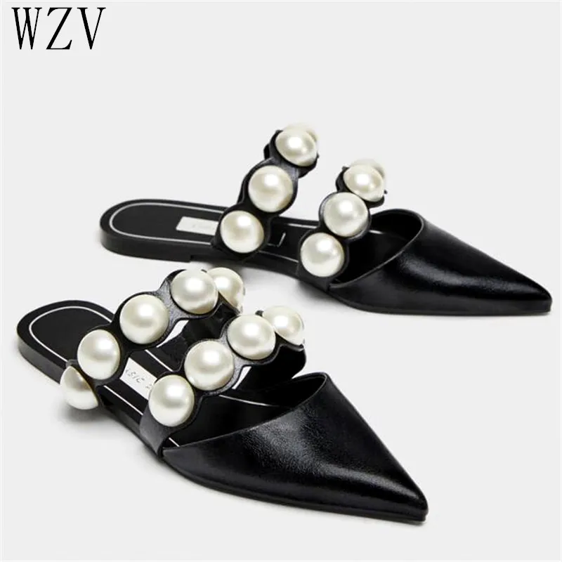2019 Summer Fashion Pointed Toe Flat Slippers Slip on Loafers Pearl Flats Female Mules Women Sandals Elegant Woman Slipper H311
2019 Summer Fashion Pointed Toe Flat Slippers Slip on Loafers Pearl Flats Female Mules Women Sandals Elegant Woman Slipper H311