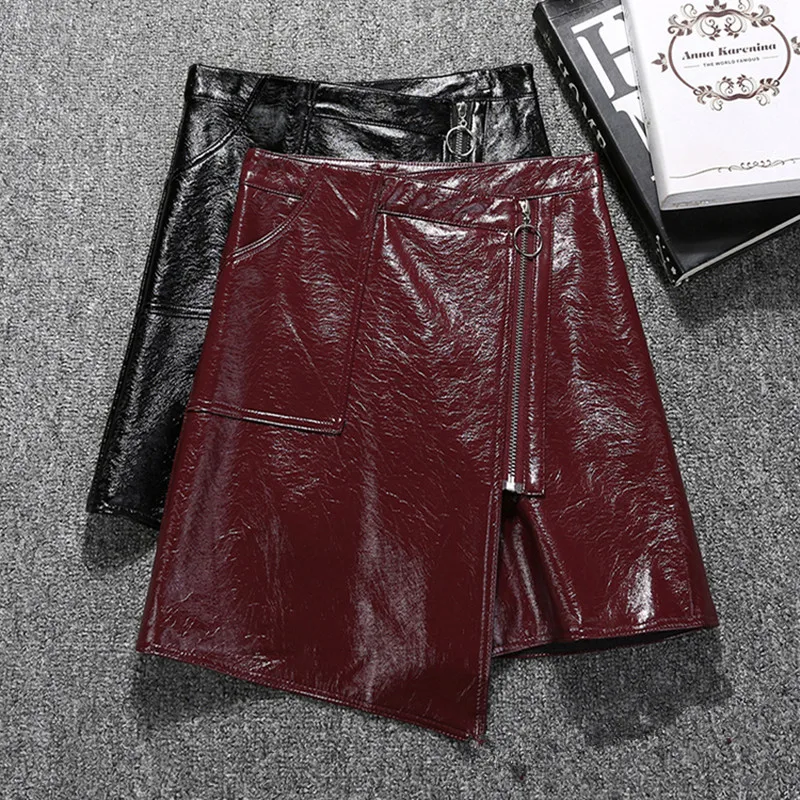 MUMUZI Spring Autumn Casual PU Leather Skirt Women Elegant Zipper Mini A-Line Skirt Lady Skinny High Waist Circle Skirts Black
MUMUZI Spring Autumn Casual PU Leather Skirt Women Elegant Zipper Mini A-Line Skirt Lady Skinny High Waist Circle Skirts Black