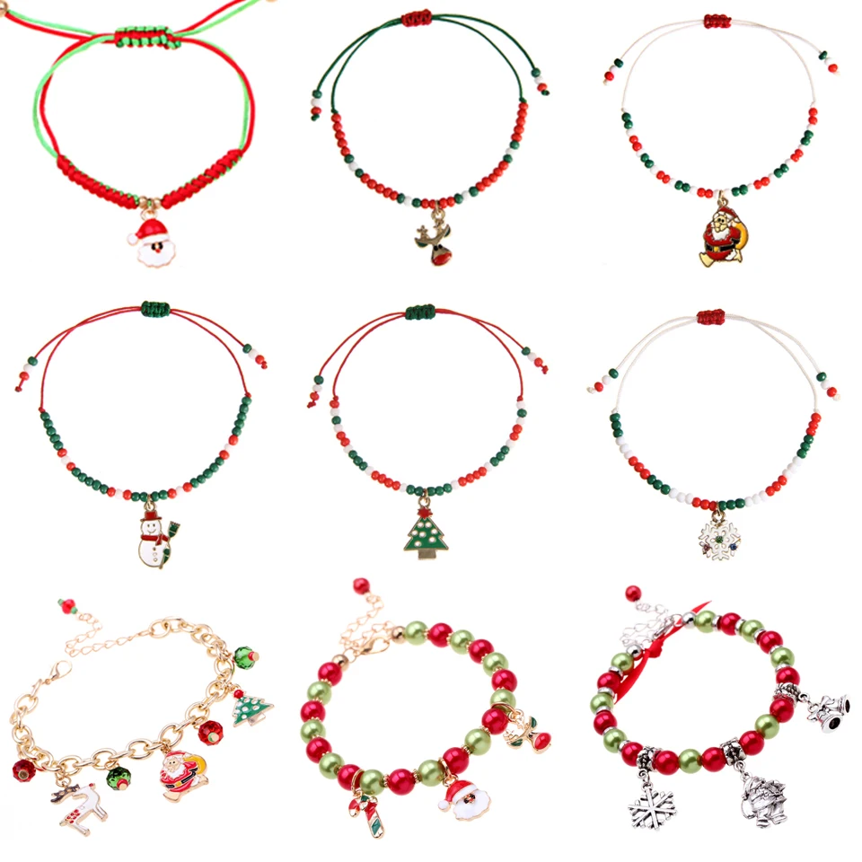XIAOJINGLING Santa Claus Christmas Tree Thread Bracelet Cute Adjustable Bracelets For Women Girls Beads Chain Wristband Jewelry
XIAOJINGLING Santa Claus Christmas Tree Thread Bracelet Cute Adjustable Bracelets For Women Girls Beads Chain Wristband Jewelry