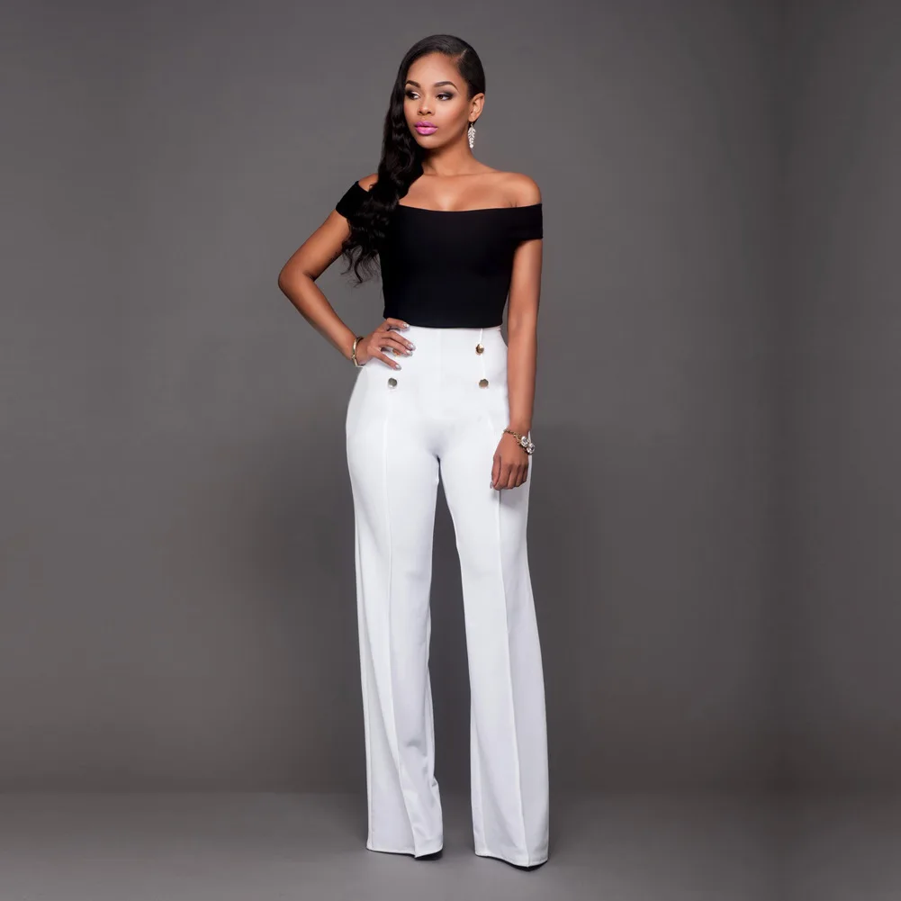 L//XL Polyester Women/'s Burgundy high waist long flares