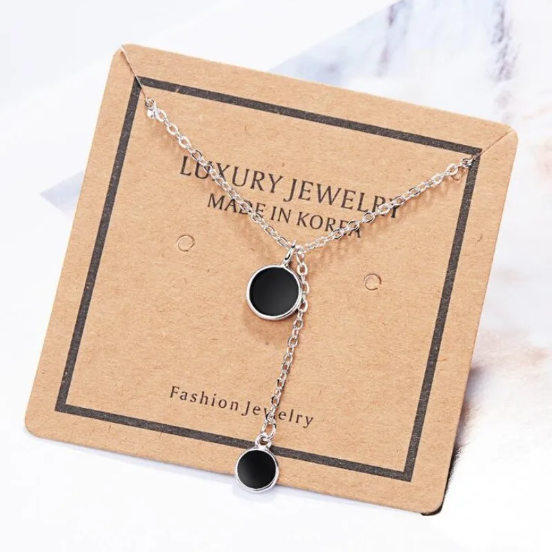 Short Clavicle Chain Drop Glaze 925 Sterling Silver Jewelry Double Black Round Pendant Fashion Female Simple Necklaces H351
Short Clavicle Chain Drop Glaze 925 Sterling Silver Jewelry Double Black Round Pendant Fashion Female Simple Necklaces H351