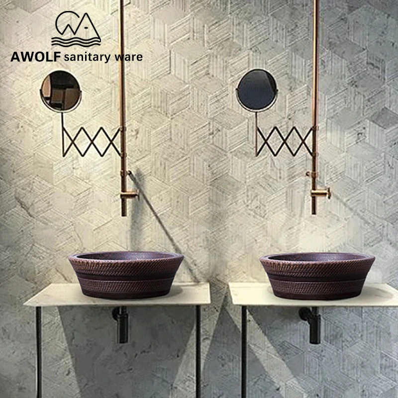 Bathroom Sinks Art Antique Ceramic Vessel Washing Basin Bowl 420*420*140mm Restoring ancient ways Imitation stone Lavatary AM860
Bathroom Sinks Art Antique Ceramic Vessel Washing Basin Bowl 420*420*140mm Restoring ancient ways Imitation stone Lavatary AM860