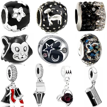 High Quality White Flower Black Murano Glass Beads Fit Original Pandora Silver Color Charm Bracelet Necklace DIY Jewelry Making 
High Quality White Flower Black Murano Glass Beads Fit Original Pandora Silver Color Charm Bracelet Necklace DIY Jewelry Making