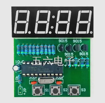 Free Shipping!!! 4-digit digital clock / electronic production kit / 51 single-chip four-digit clock kit (parts) 
Free Shipping!!! 4-digit digital clock / electronic production kit / 51 single-chip four-digit clock kit (parts)