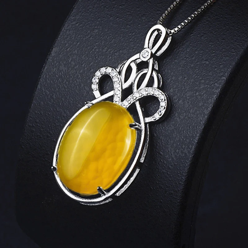 

NOT FAKE S925 Sterling Silver Israel Amber Pedants Artisan Baltic Antique For necklace lithuania Chalcedony Yellow