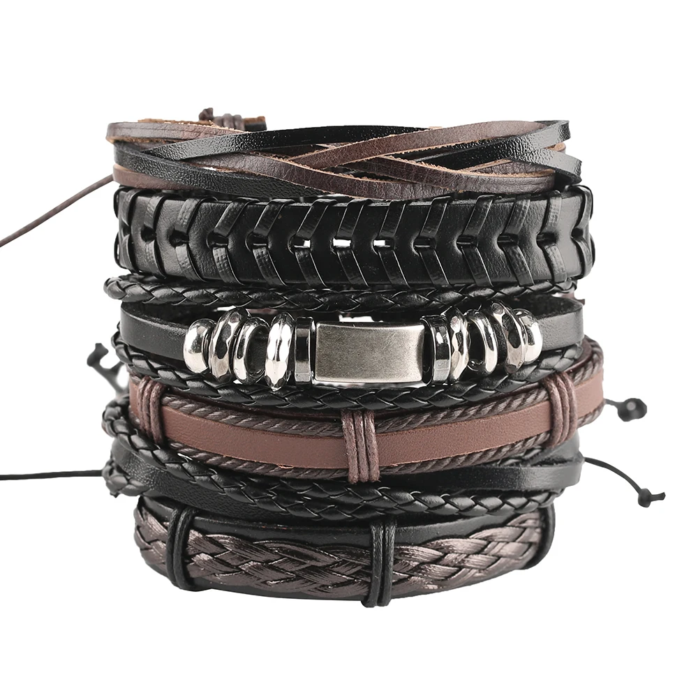 6 pieces Punk Ghost Vintage Multilayer Leather Weaving Bracelet Men Women Rope Chain Rock Black Jewelry Bracelets & Bangles
6 pieces Punk Ghost Vintage Multilayer Leather Weaving Bracelet Men Women Rope Chain Rock Black Jewelry Bracelets & Bangles