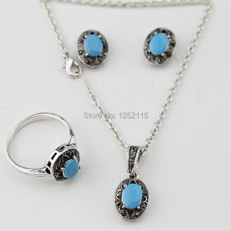 Image Free shipping New 2014 hot Vintage Jewelry Sets Fashion Costume Jewelry Gift Ideas for Necklace   ring   earrings