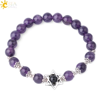 CSJA Natural Stone Hexagram Charms Bracelets Magen Star of David Lapis Lazuli Rhodonite 8MM Gem Bead Bracelet for Women Men F827
CSJA Natural Stone Hexagram Charms Bracelets Magen Star of David Lapis Lazuli Rhodonite 8MM Gem Bead Bracelet for Women Men F827