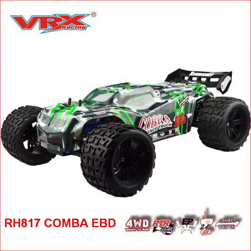 VRX Racing RH817 Cobra 1/8 scale 4WD Electric brushed RC Truck, RTR w/40A ESC/590 motor/8.4V 1800mAh NI-MH Battery/2.4GHz
VRX Racing RH817 Cobra 1/8 scale 4WD Electric brushed RC Truck, RTR w/40A ESC/590 motor/8.4V 1800mAh NI-MH Battery/2.4GHz