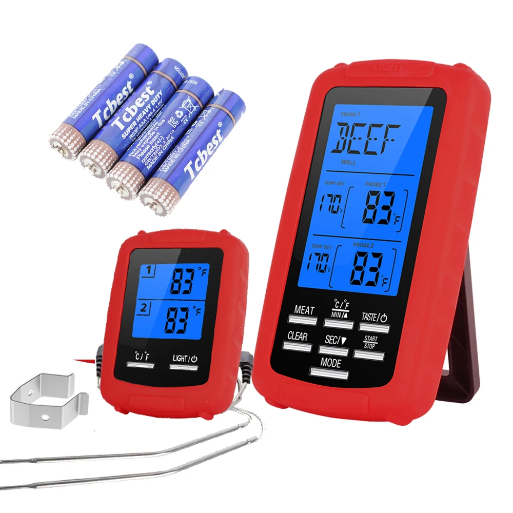 ThermoPro TP-20 Remote Wireless Digital Cook BBQ Smoker Oven Thermometer Home Use Stainless Steel Probe Large Screen with Timer
ThermoPro TP-20 Remote Wireless Digital Cook BBQ Smoker Oven Thermometer Home Use Stainless Steel Probe Large Screen with Timer