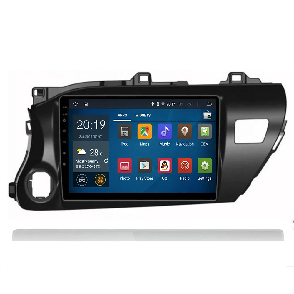 Android 9 большая планшетофон для Toyota Hilux 2016-2019 Автомобильный GPS-навигатор стерео