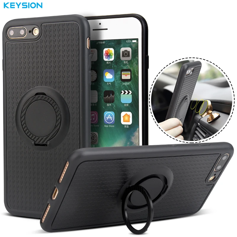 Чехол KEYSION для iPhone X 8 7 6 Plus автомобильный держатель с магнитной присоской мягкий