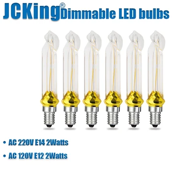 JCKing (Pack Of 6) Led Bulb E14 E12 Dimmable 2W Led Candle AC 110V 220V Tube Vintage Filament Lamp For Chandelier Lighting
JCKing (Pack Of 6) Led Bulb E14 E12 Dimmable 2W Led Candle AC 110V 220V Tube Vintage Filament Lamp For Chandelier Lighting