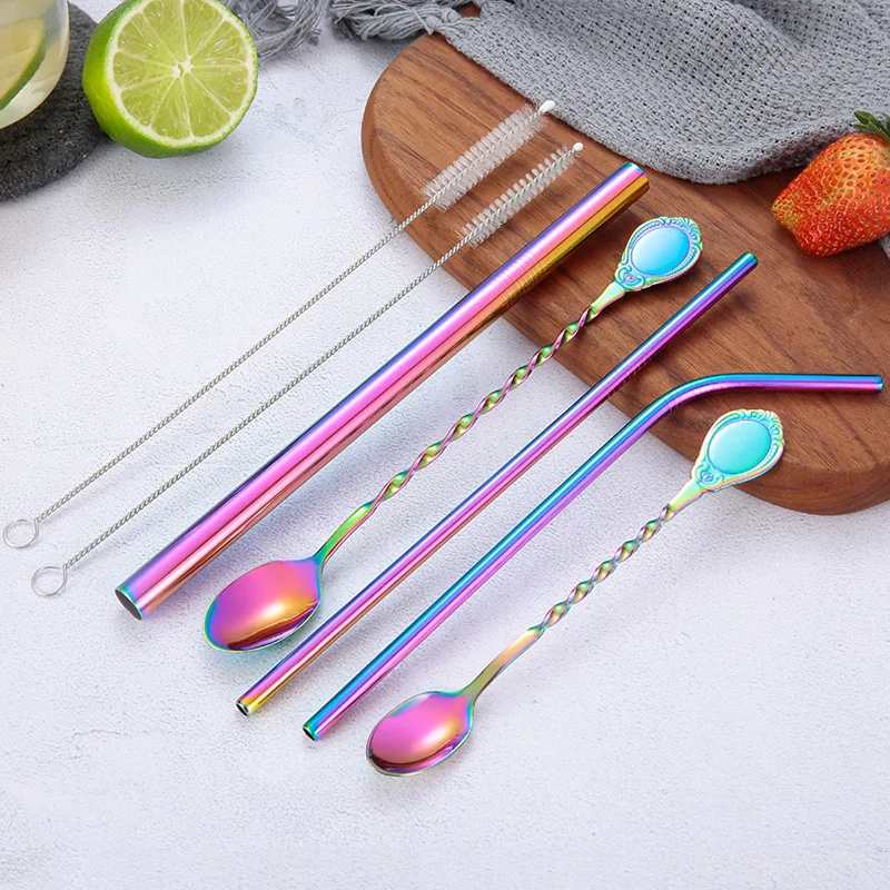 Eco-Friendly Straw 7pcs Reusable Drinking Straw Coffee Spoon Cleaner Brush Straight Bent Metal Straw with Bag Set Bar Accessory
Eco-Friendly Straw 7pcs Reusable Drinking Straw Coffee Spoon Cleaner Brush Straight Bent Metal Straw with Bag Set Bar Accessory