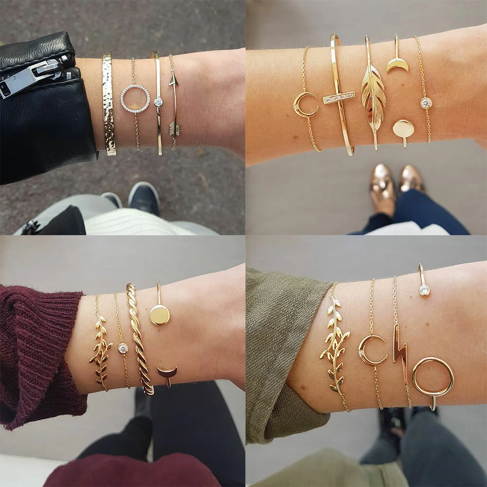 Bls-miracle Fashion Multilayer Feather Bracelets Set For Women Friend Gifts Chains Charm Moon Crystal Bracelet Jewelry 5 Pcs/Set
Bls-miracle Fashion Multilayer Feather Bracelets Set For Women Friend Gifts Chains Charm Moon Crystal Bracelet Jewelry 5 Pcs/Set