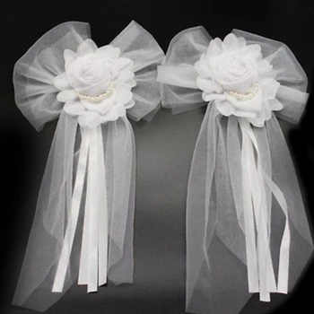 1pcs White Pearl Silk Yarn Ribbon Bow Tie Flower for Holiday Wedding Party Bridal Car Chair Back Valentine's Day Decoration DIY
1pcs White Pearl Silk Yarn Ribbon Bow Tie Flower for Holiday Wedding Party Bridal Car Chair Back Valentine's Day Decoration DIY