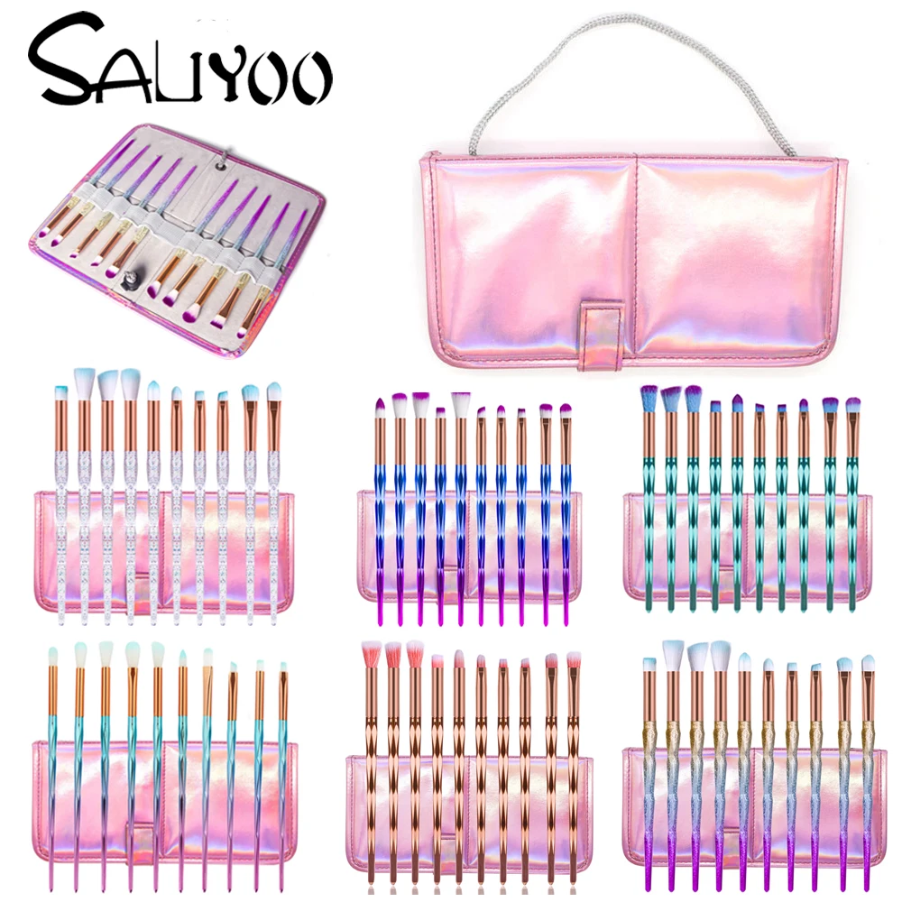 SALIYOO 10PCS Diamond Makeup Brushes Set Eye Shadow Eye Liner Lip Face Blending Cosmetic Brush Tool + Pink Pouch Bag Case
SALIYOO 10PCS Diamond Makeup Brushes Set Eye Shadow Eye Liner Lip Face Blending Cosmetic Brush Tool + Pink Pouch Bag Case