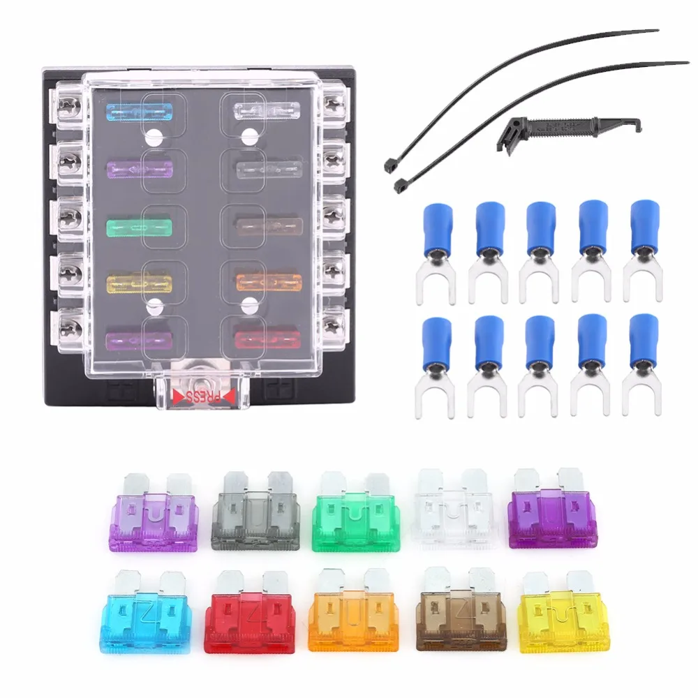 DC32V 10 Way Circuit Standard Blade Fuse Box Block Holder For Auto Car Truck Boat ATC ATO | Автомобили и мотоциклы
