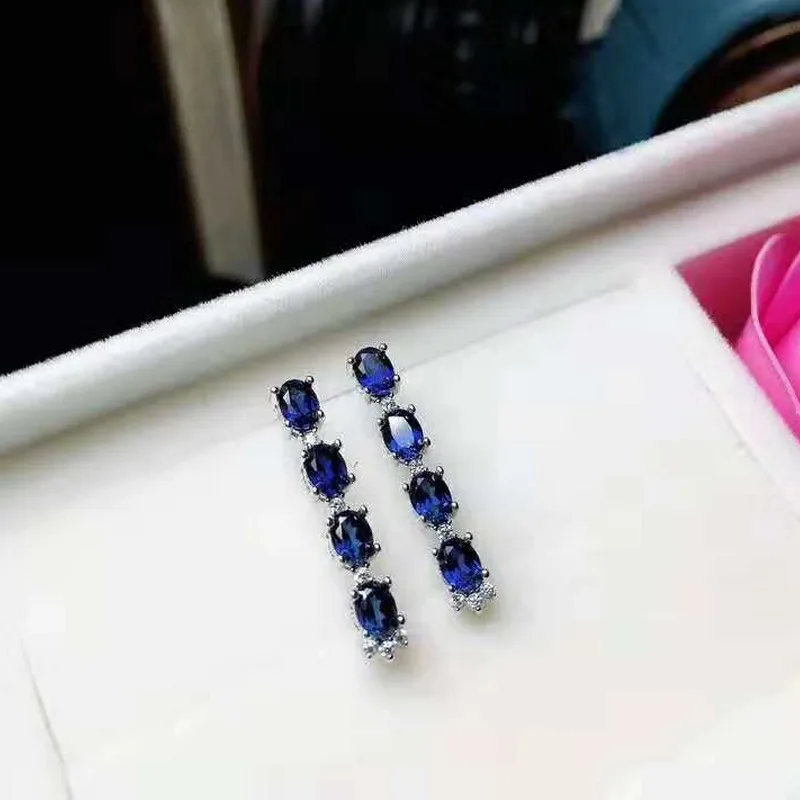 Fidelity natural 3*4mm sapphire stud earrings s925 sterling silver fashion fine jewelry for women party natural blue gemstone
Fidelity natural 3*4mm sapphire stud earrings s925 sterling silver fashion fine jewelry for women party natural blue gemstone