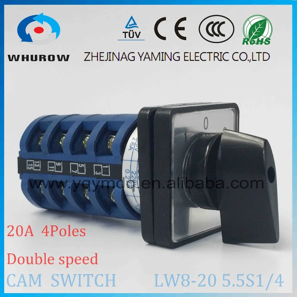 3 position Rotary switch LW8-20-5.5S1/4 universal switch 20A 4 poles 16 Terminal high speed low speed changeover cam switch
3 position Rotary switch LW8-20-5.5S1/4 universal switch 20A 4 poles 16 Terminal high speed low speed changeover cam switch
