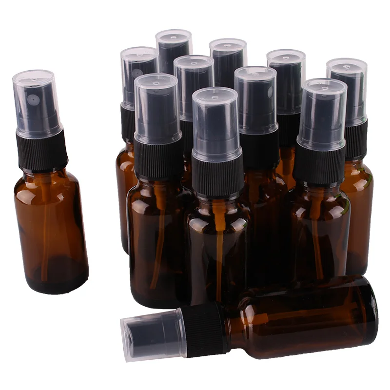 12pcs 20ml Amber Glass Spray Bottle w/ Black Fine Mist Sprayer essential oil bottles empty cosmetic containers
12pcs 20ml Amber Glass Spray Bottle w/ Black Fine Mist Sprayer essential oil bottles empty cosmetic containers