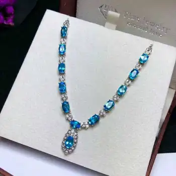 Fidelity natural 4*6mm blue topaz Necklaces s925 sterling silver fresh fine jewelry for women party natural sky blue gemstone
Fidelity natural 4*6mm blue topaz Necklaces s925 sterling silver fresh fine jewelry for women party natural sky blue gemstone