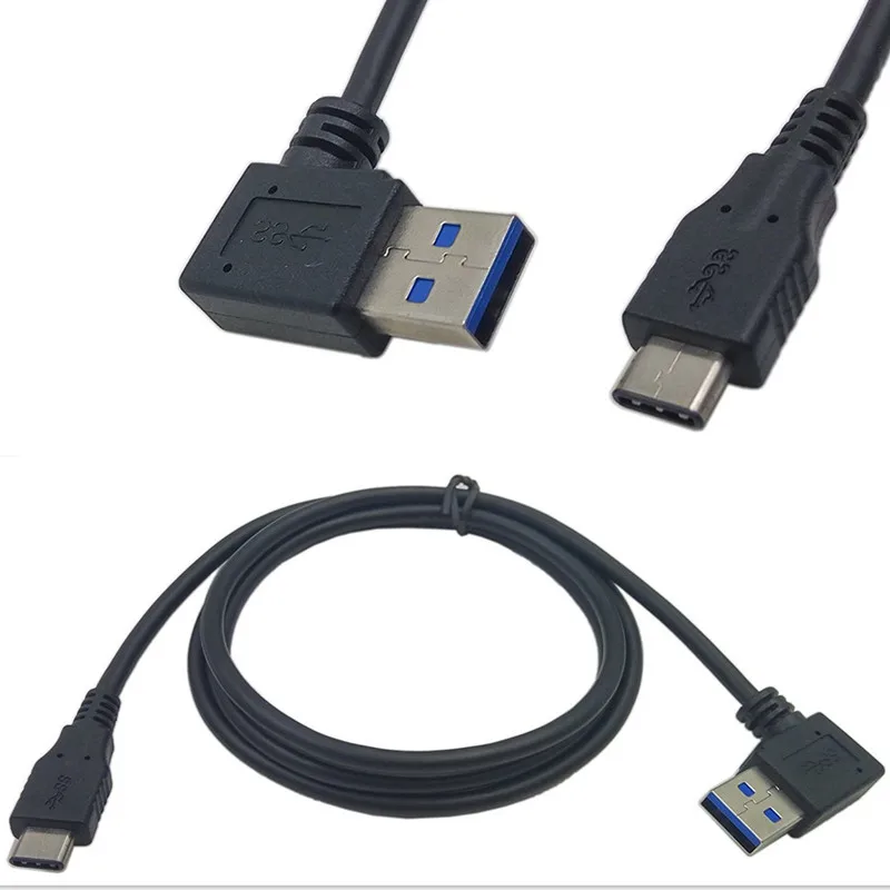 

90 degree Right Angle USB 3.0 (Type-A) Male to USB3.1 (Type-C)Male USB Data Sync & Charge Cable Connector 1m 100cm