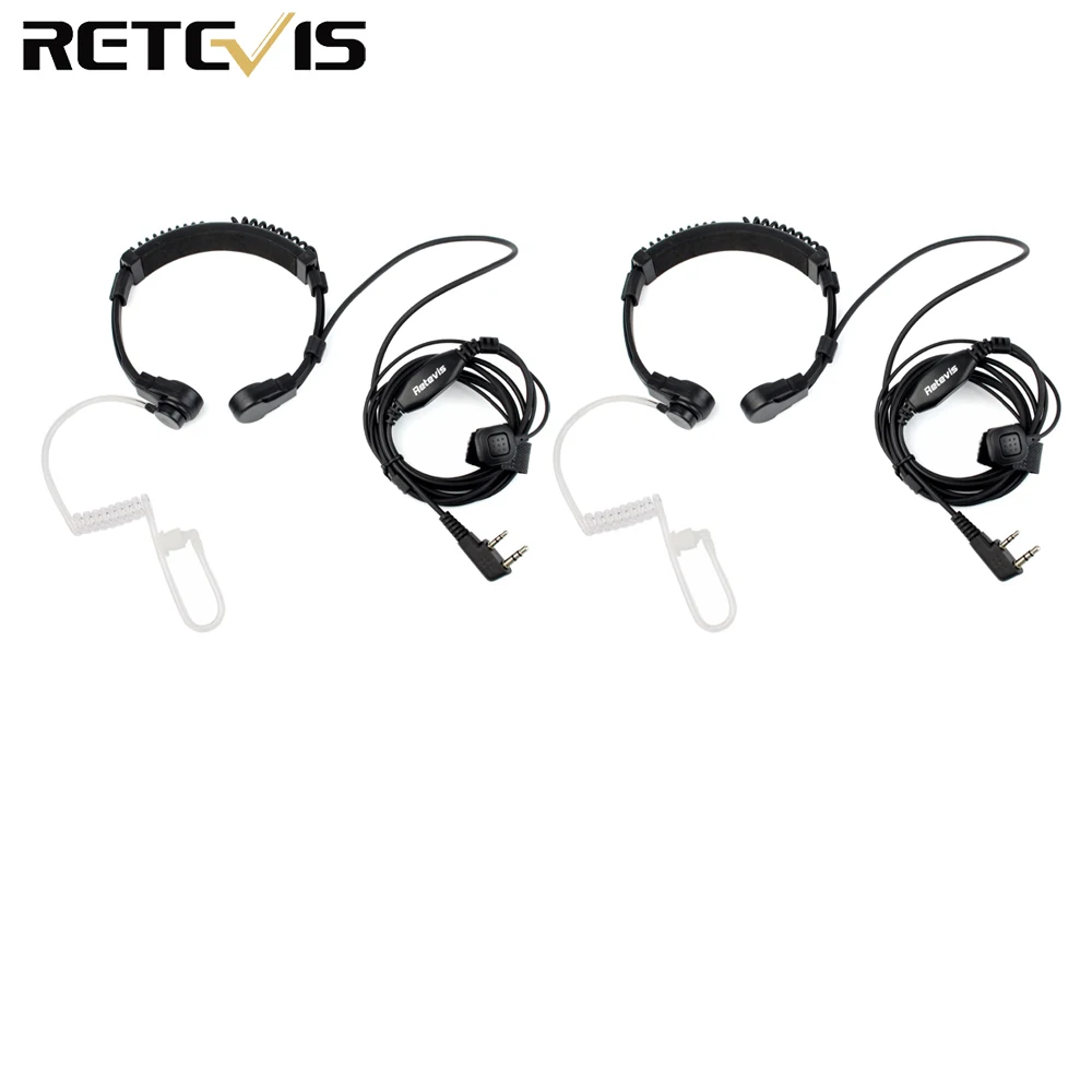 2 шт. горловина микрофон контактный PTT гарнитура ларингофон для KENWOOD Retevis H777 TYT BAOFENG